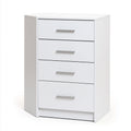 Commode ¨¤ tiroirs aux lignes ¨¦pur¨¦es ¨¤ quatre tiroirs, coloris blanc