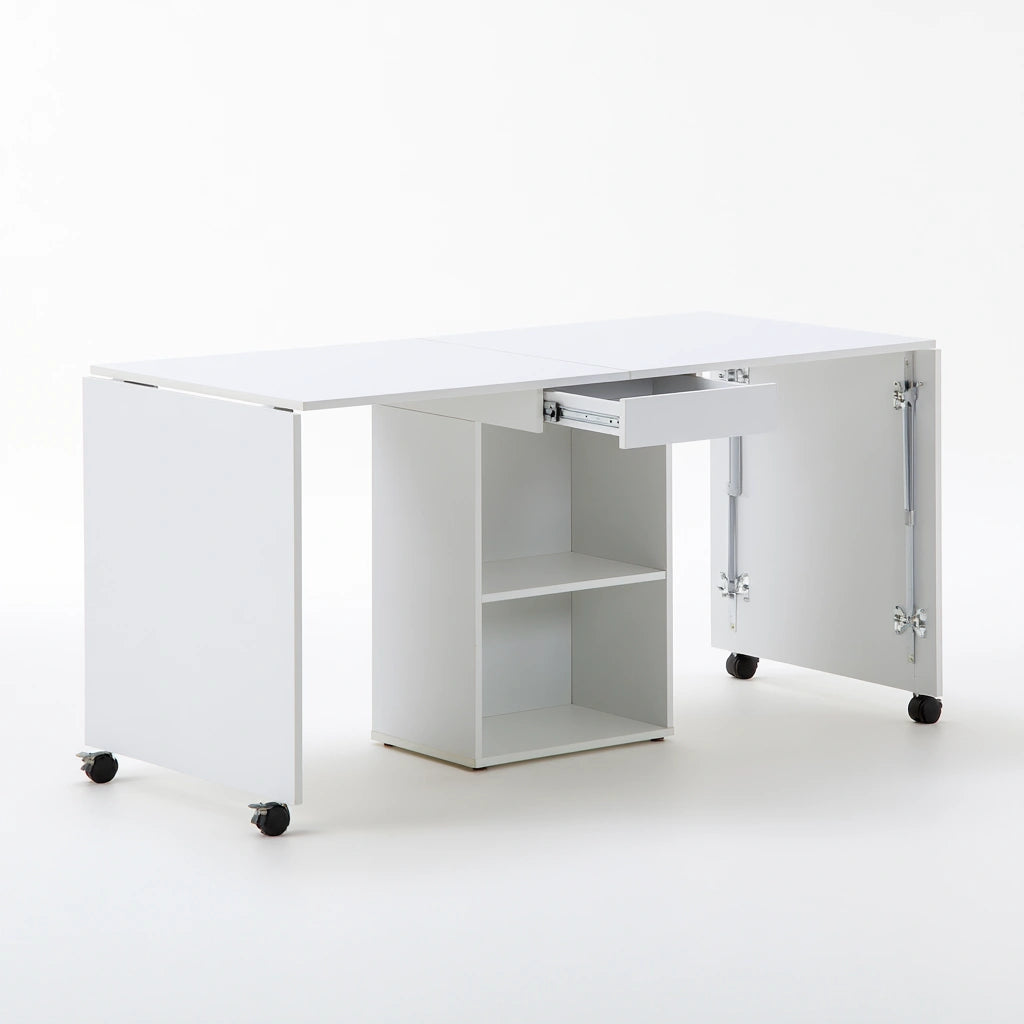 Table ¨¤ manger pliante aux lignes ¨¦pur¨¦es pliant, coloris blanc