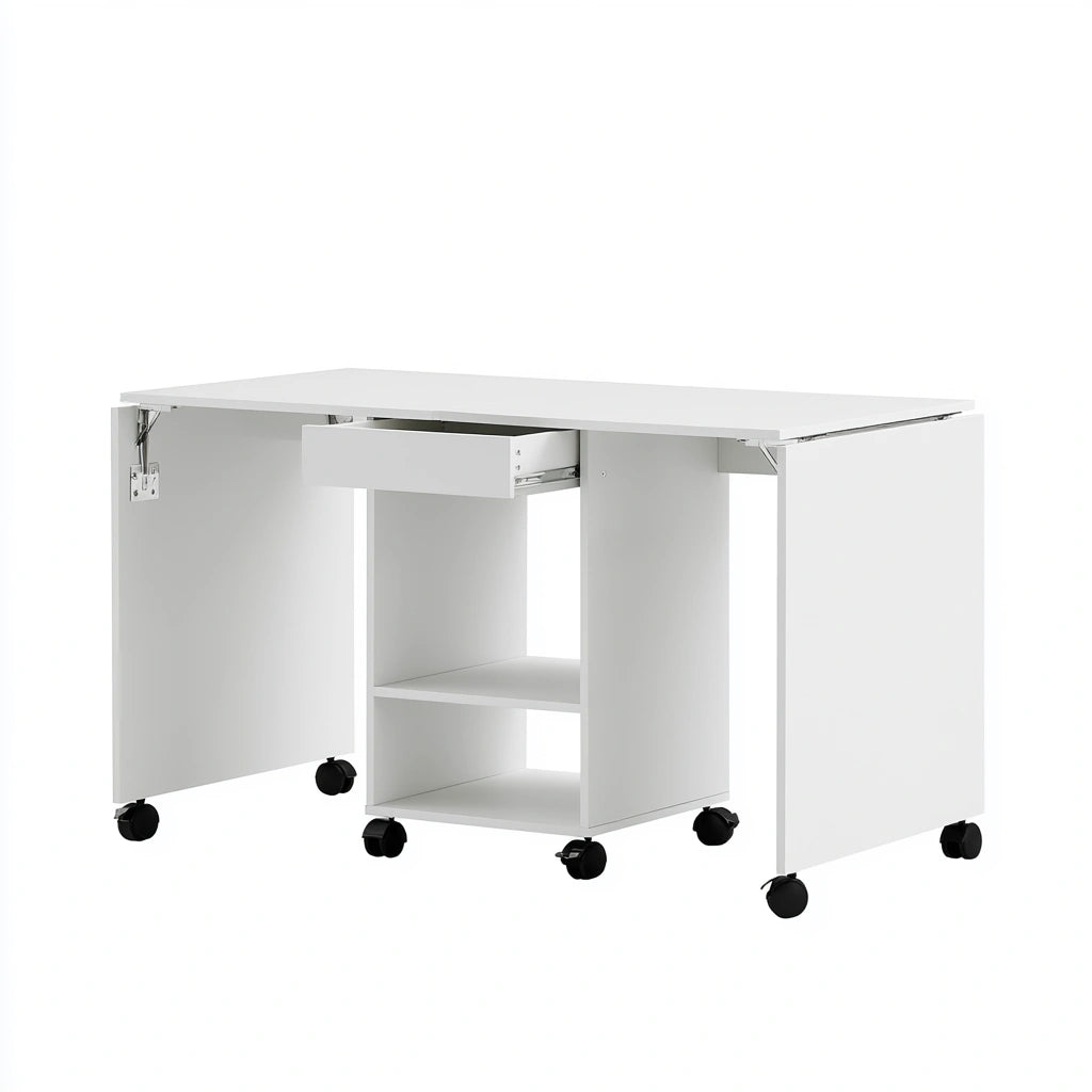 Table ¨¤ manger pliante aux lignes ¨¦pur¨¦es pliant, coloris blanc