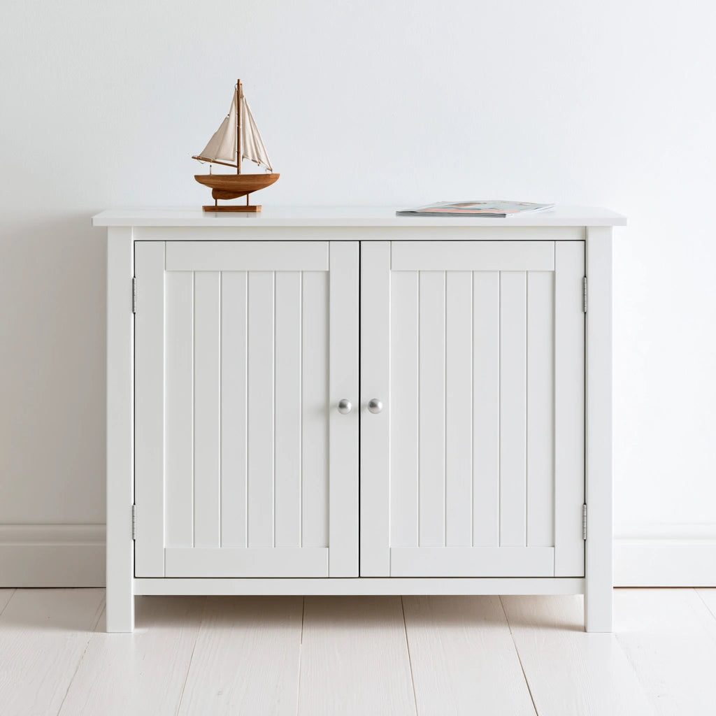 Meuble de rangement en bois, coloris blanc