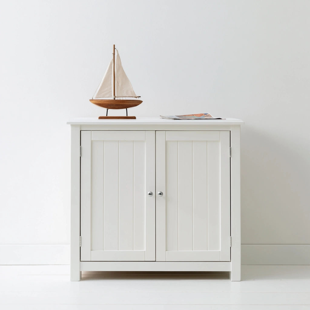 Meuble de rangement en bois, coloris blanc