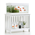 Meuble support pour aquarium en bois, coloris blanc
