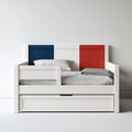 Lit enfant avec tiroir en bois, coloris blanc