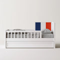 Lit enfant avec tiroir en bois, coloris blanc