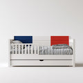 Lit enfant avec tiroir en bois, coloris blanc