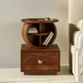 Table de chevet en bois, coloris brun naturel